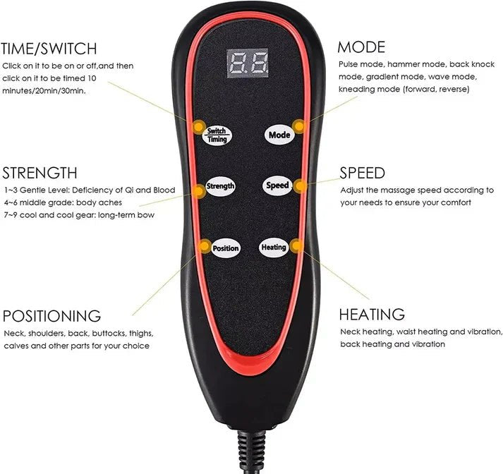 Shiatsu Massage Mat with Heat – Relaxing Full-Body Electric Mattress Pad image 3