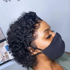 Premium Lace Front Short Curly Pixie Bob Human Hair Weave Wig image 1