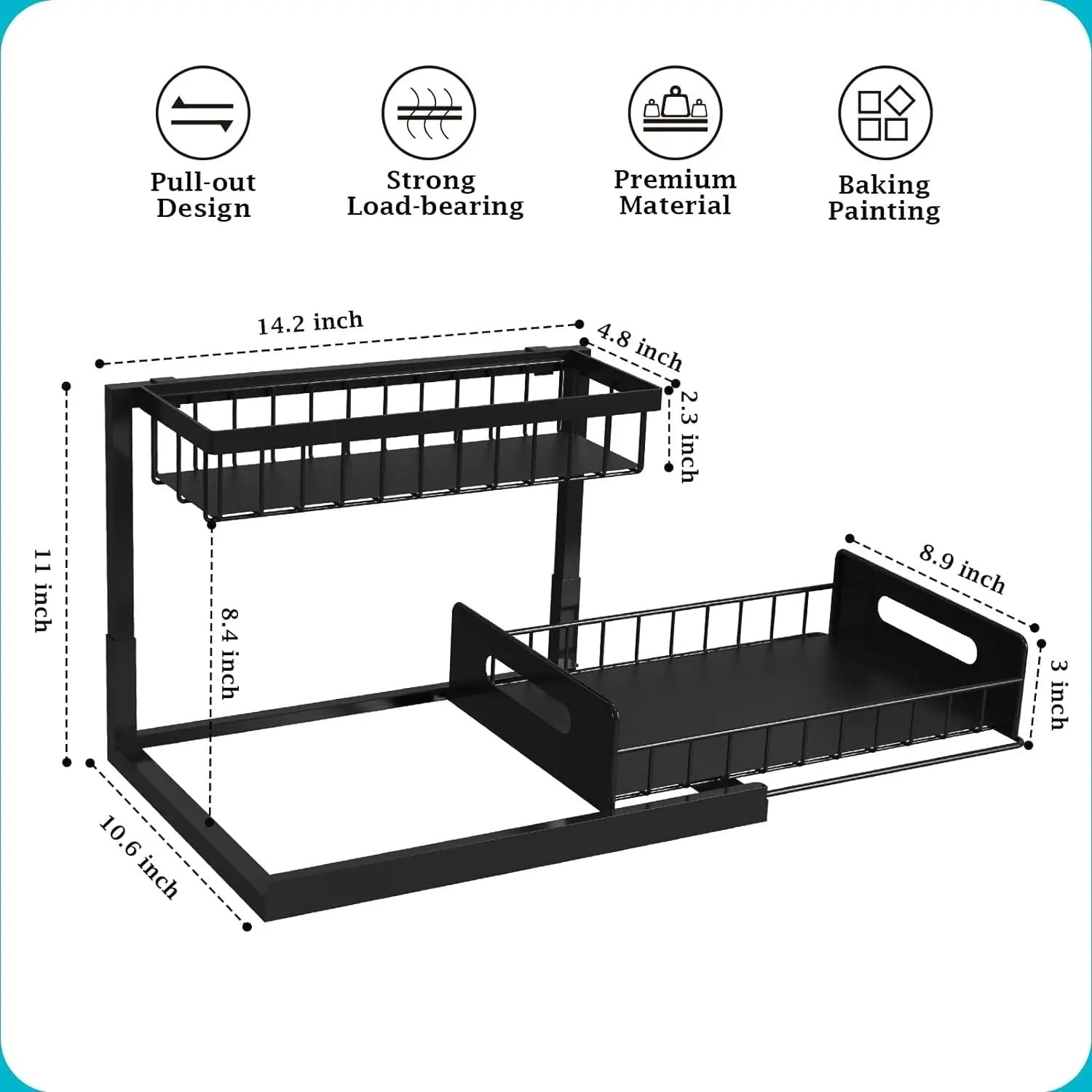 2 Tier Slide Out Under Sink Organizer image 4