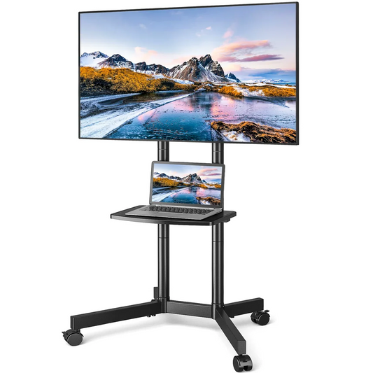 Rolling Tv Stand Mobile Cart With Shelf image 0
