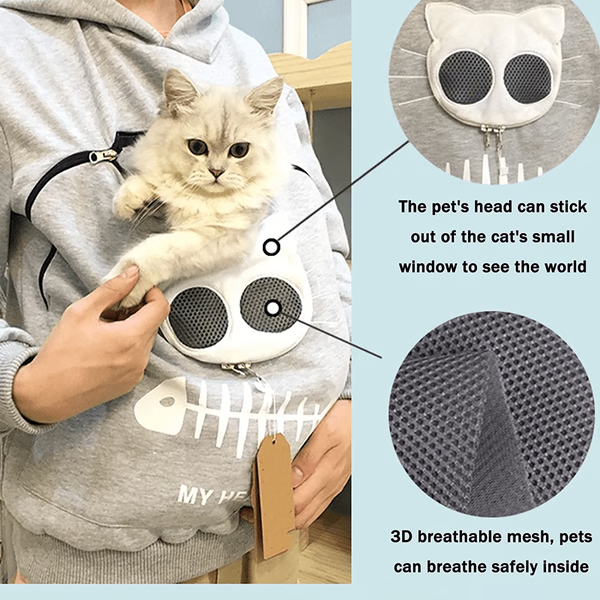 Cat Lover Hoodie Cuddle Pouch - Perfect Pet Gift image 5