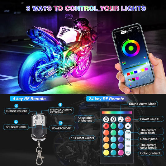 12pcs Motorcycle Led Light Kit With Brake Light Turn Signal image 1