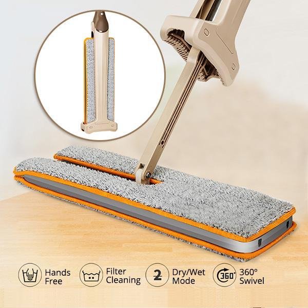 Self-Wringing Double-Sided Flat Microfiber Mop & Broom With 360 degree Spin image 8