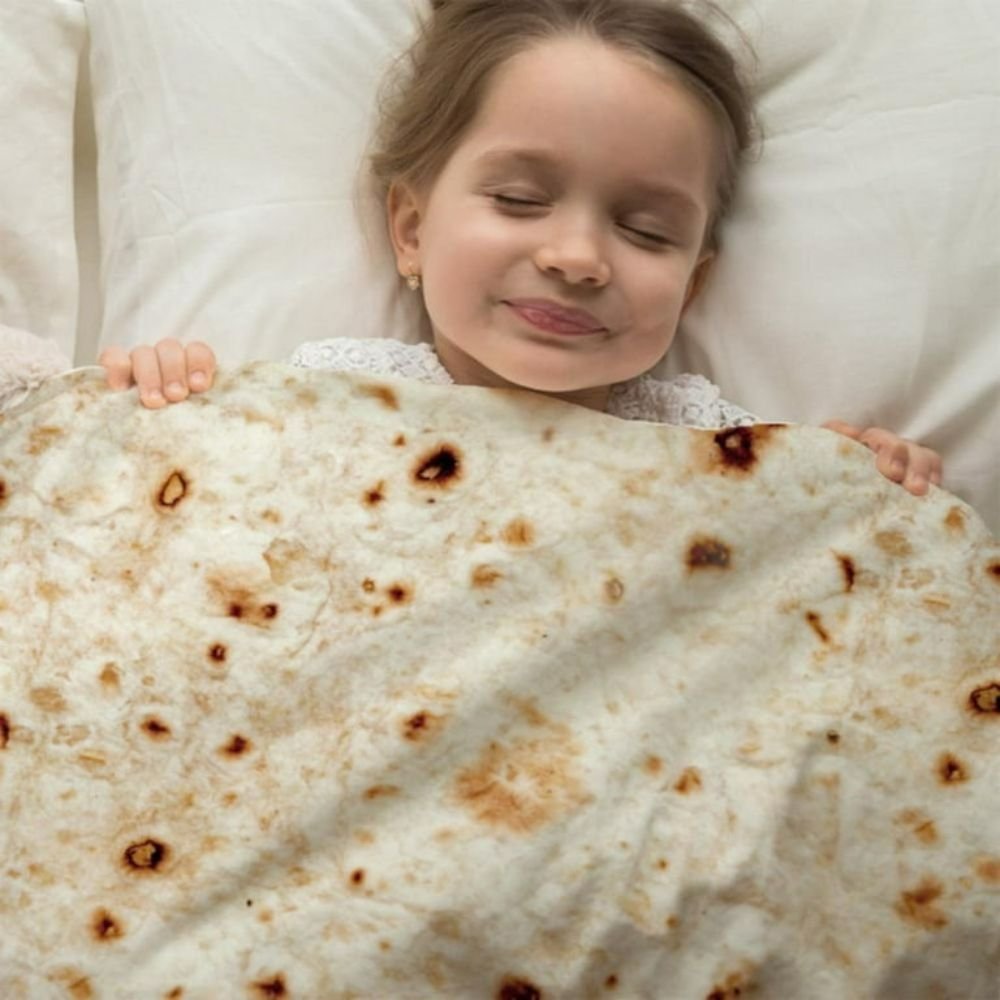 Burrito Tortilla Food Throw Blanket image 1
