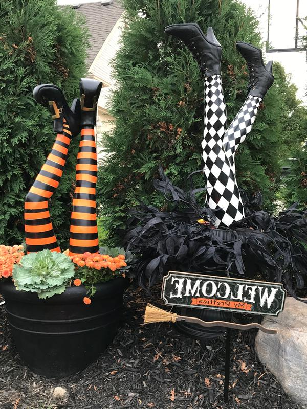 Witch Leg Stakes, Set Of Two Yard Halloween Decoration image 2