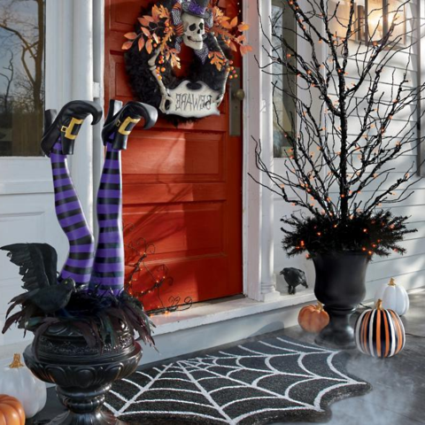 Witch Leg Stakes, Set Of Two Yard Halloween Decoration image 1