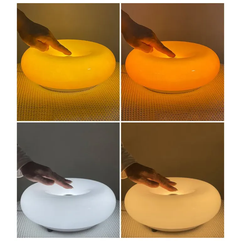Donut Lamp – LED Dimmable Orange Table & Wall Lamp, Energy-Efficient Glass Light for Living Room, Bedroom, Dorm image 5