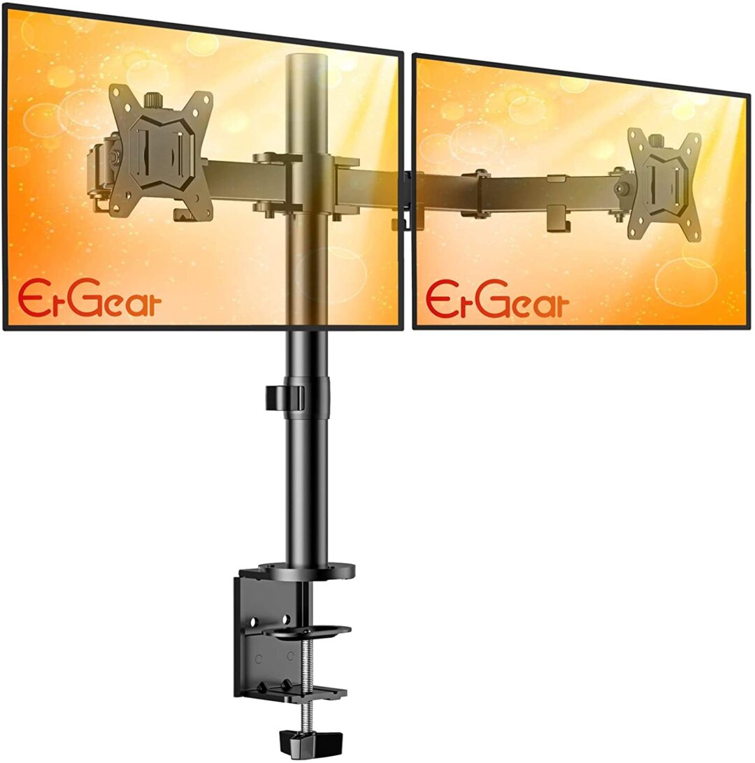 Heavy Duty Dual Computer Monitor Arm Stand For Desk - Image 2