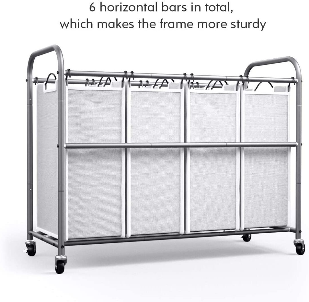 4 Section Laundry Sorter Dividing Hamper Basket - Image 8