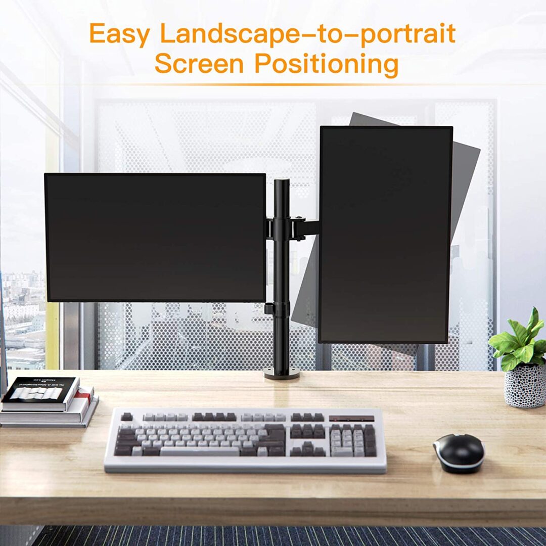 Heavy Duty Dual Computer Monitor Arm Stand For Desk - Image 3