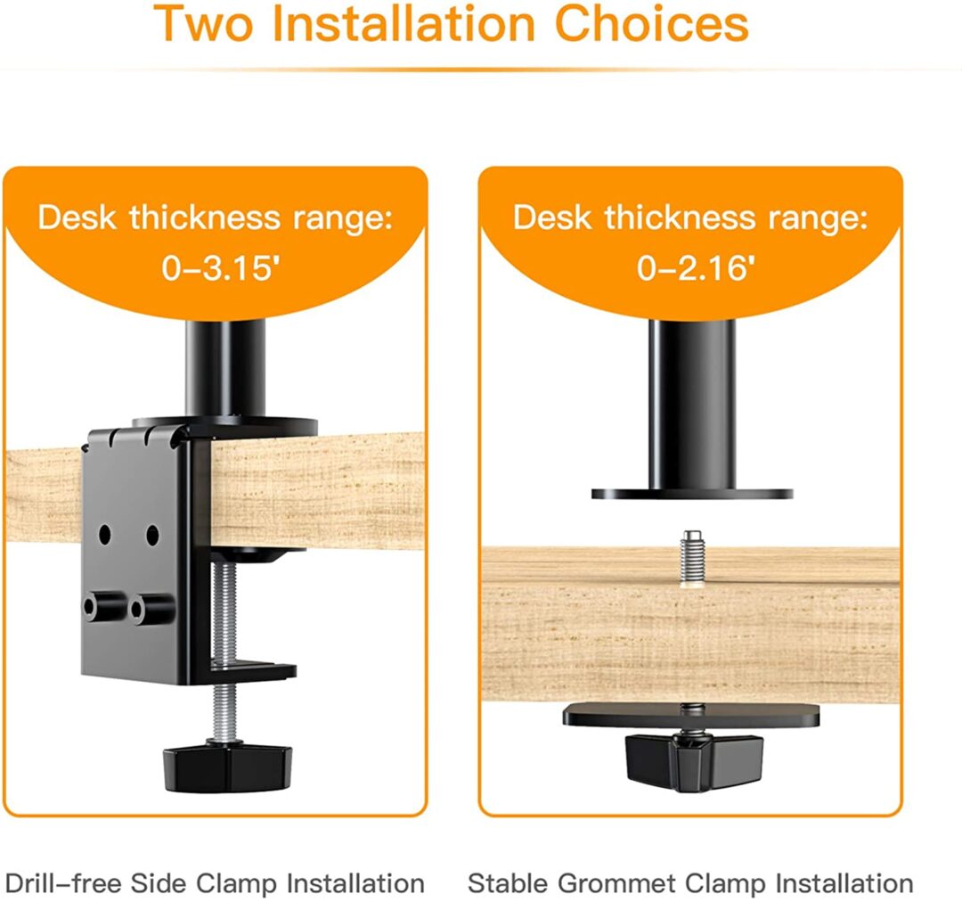 Heavy Duty Dual Computer Monitor Arm Stand For Desk - Image 6