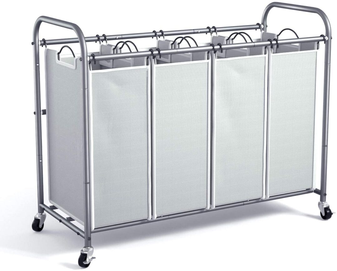 4 Section Laundry Sorter Dividing Hamper Basket