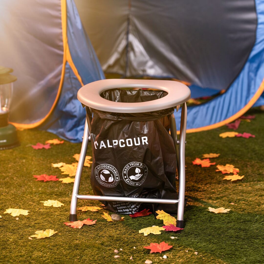 Portable Camping Toilet Seat With Trash Bag Hooks - Image 7