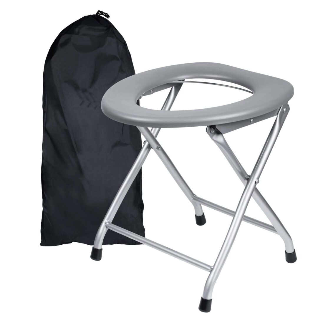 Portable Camping Toilet Seat With Trash Bag Hooks