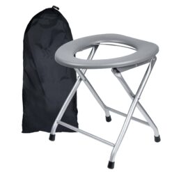 Portable Camping Toilet Seat With Trash Bag Hooks