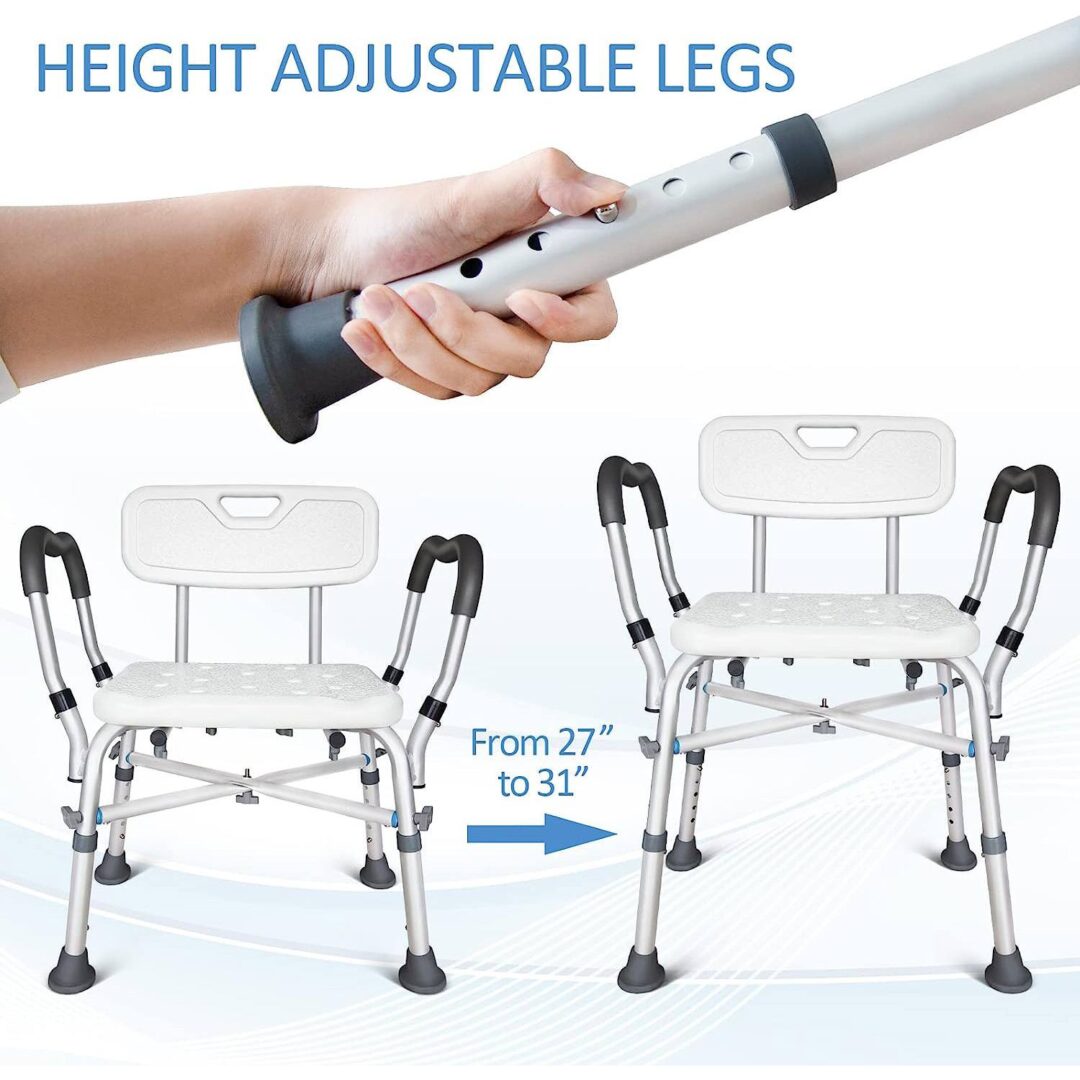 Shower Chair With Arms Bath Room Stool For Elderly - Image 2