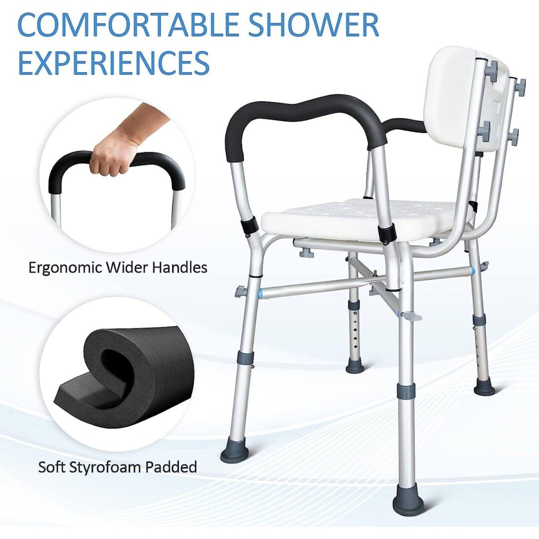 Shower Chair With Arms Bath Room Stool For Elderly - Image 3