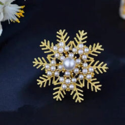 2pc New Exquisite And Elegant Pearl Snowflake Brooch