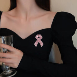 2pc Full Diamond Red Ribbon Alloy Brooch