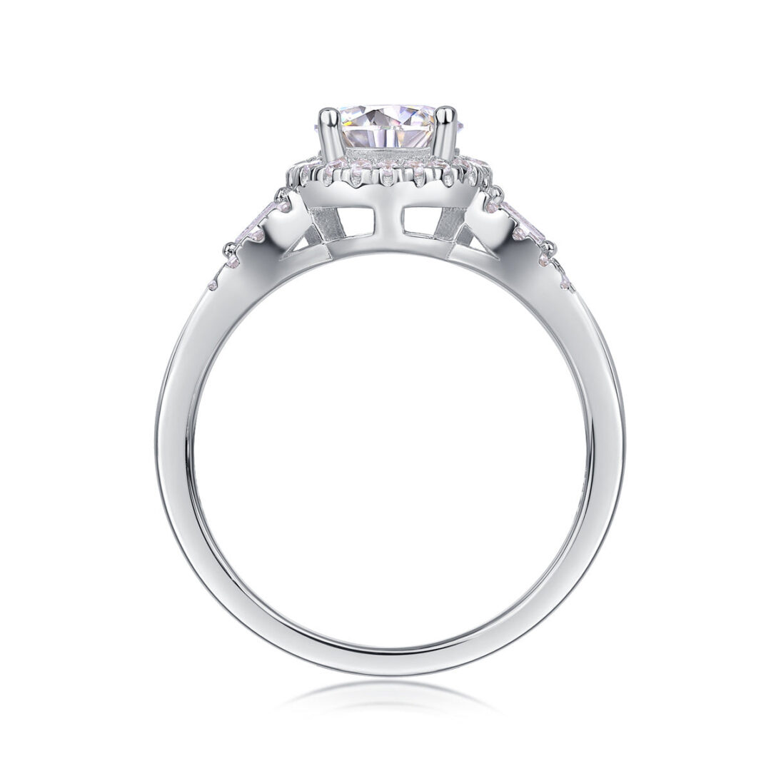 Luxury Fashion Large Diamond Wedding Ring With Moissanite Silver Ring - Image 3