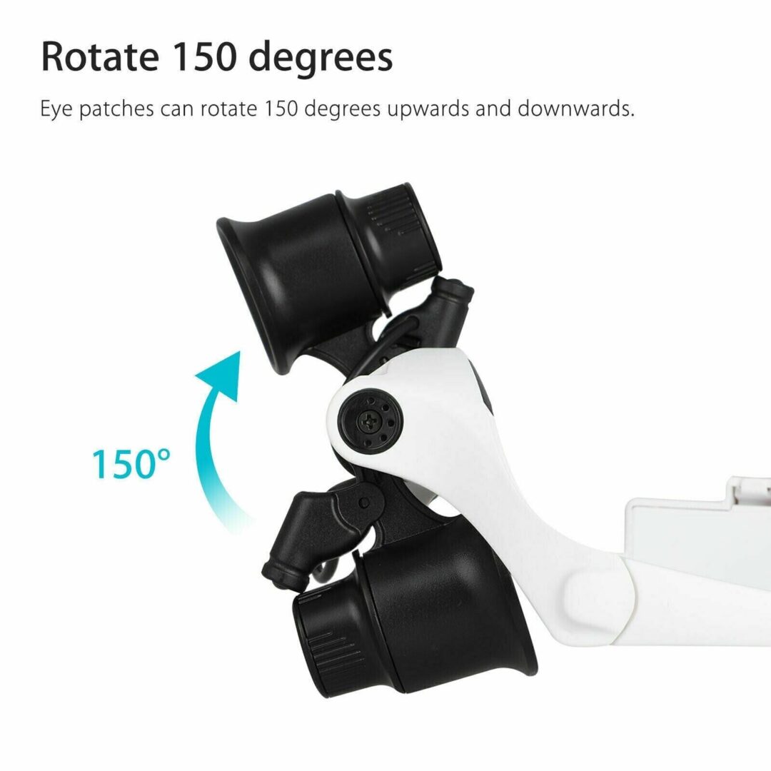 Headband Head Magnifier 8 Lens LED Light Jeweler Glasses - Image 2
