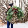 Farmhouse Christmas Wreath, Boho Wreath, Holiday Wreath