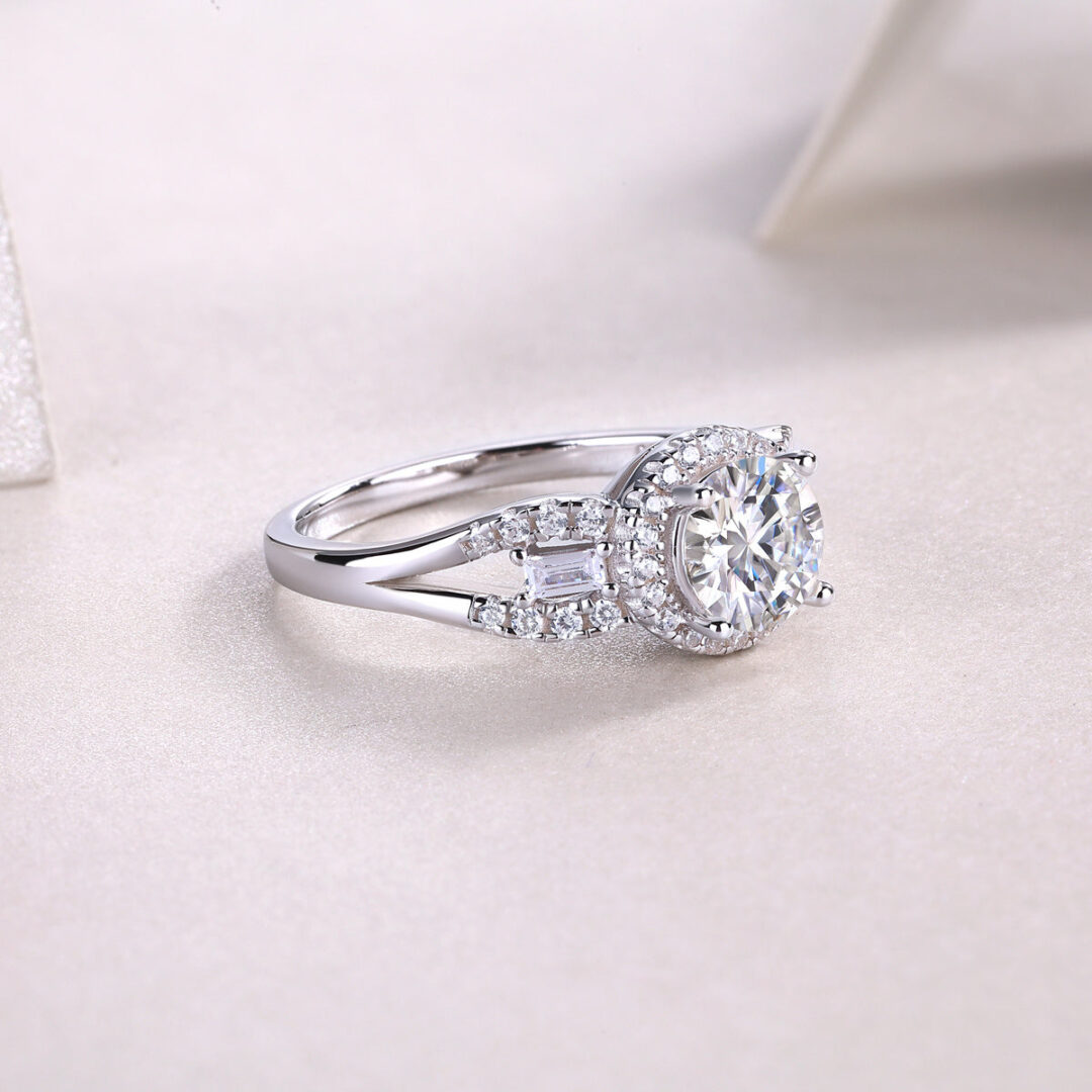 Luxury Fashion Large Diamond Wedding Ring With Moissanite Silver Ring - Image 6
