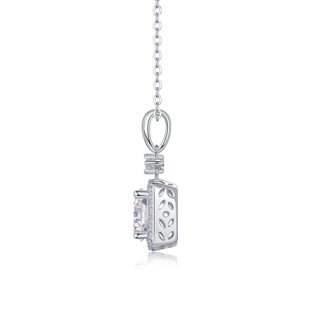 Innocent Mary Luxury Fashion Diamond Pendant Necklace Set With Mosan Diamond Silver Ornaments - Image 2