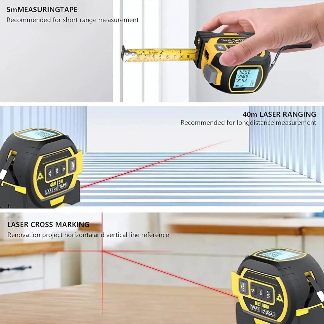 3-In-1 Laser Tape Measure 40/60M Meters Infrared - Image 5