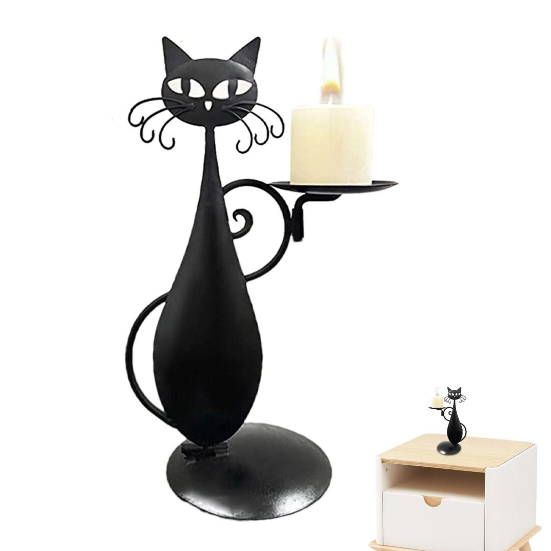 Black Cat Candle Holder - Image 4