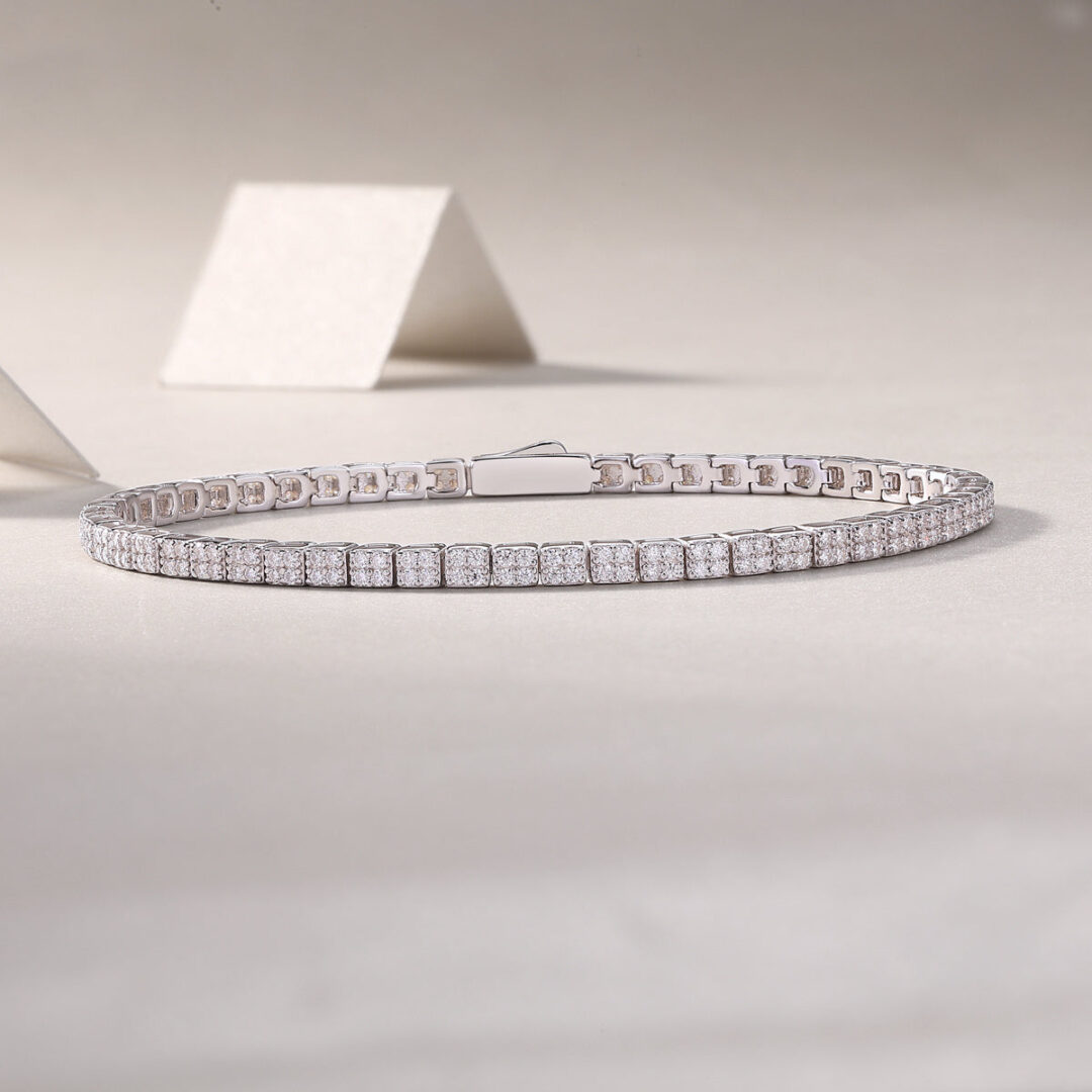 Piano Poet Luxurious Fashion Set Mosan Diamond S925 Silver Bracelet Rivaling Natural Diamonds - Image 3