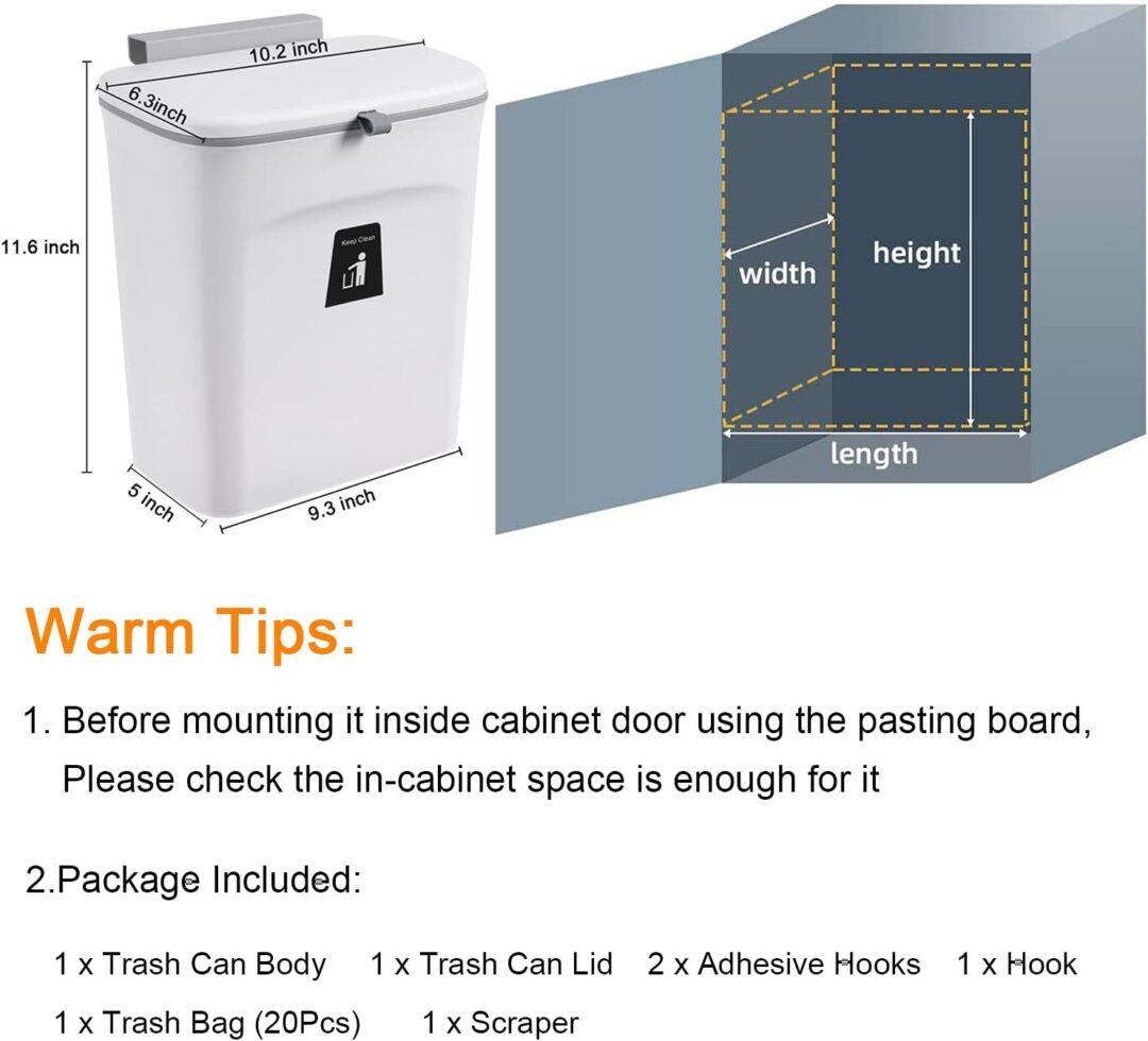 2.4 Gallon Kitchen Compost Bin For Counter Top Or Under Sink - Image 4