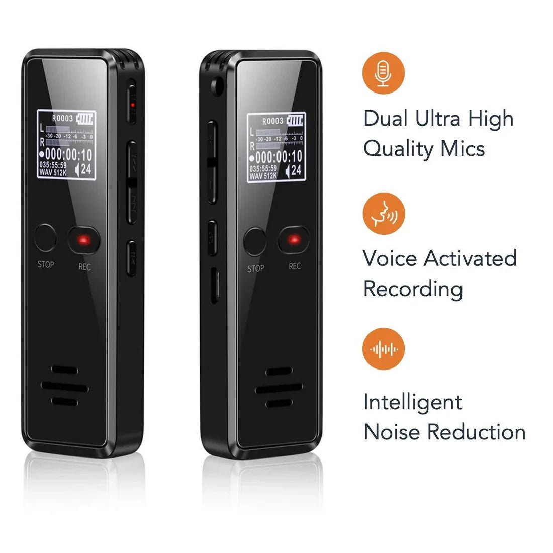 Professional Digital Voice Recorder | Audio Sound Recorder | Auto Saving Files with Built-in Speaker - Image 2