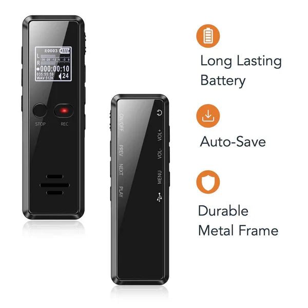 Professional Digital Voice Recorder | Audio Sound Recorder | Auto Saving Files with Built-in Speaker - Image 6