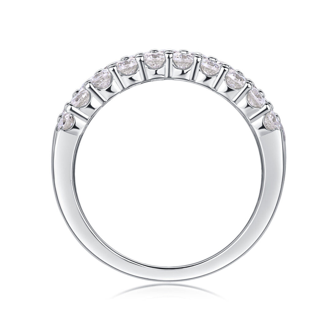 Multi-row Diamond Ring Luxury Fashion Set Moissanite Silver Ring - Image 2