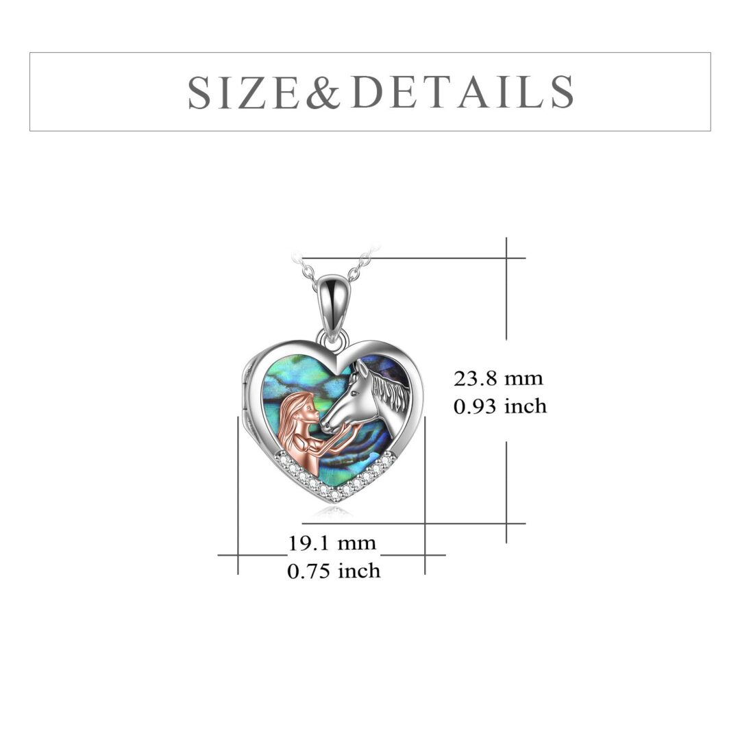 Horse Heart with Girls Pendant Necklace Gifts for Her - Image 4