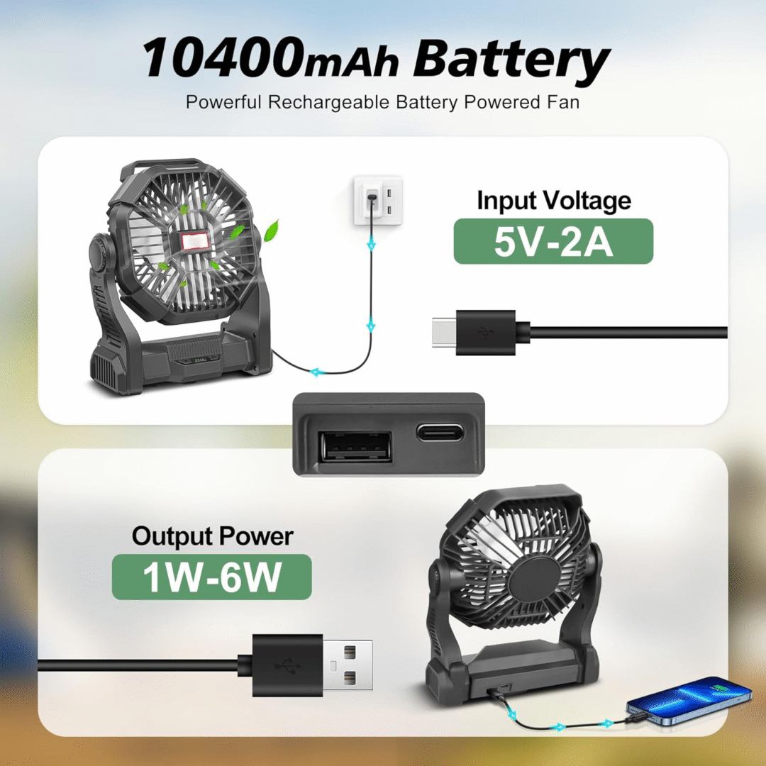 Portable Rechargeable Camping Fan - Image 2