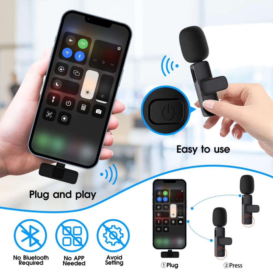 2 Pack Wireless Microphone For Iphone Ipad - Image 2