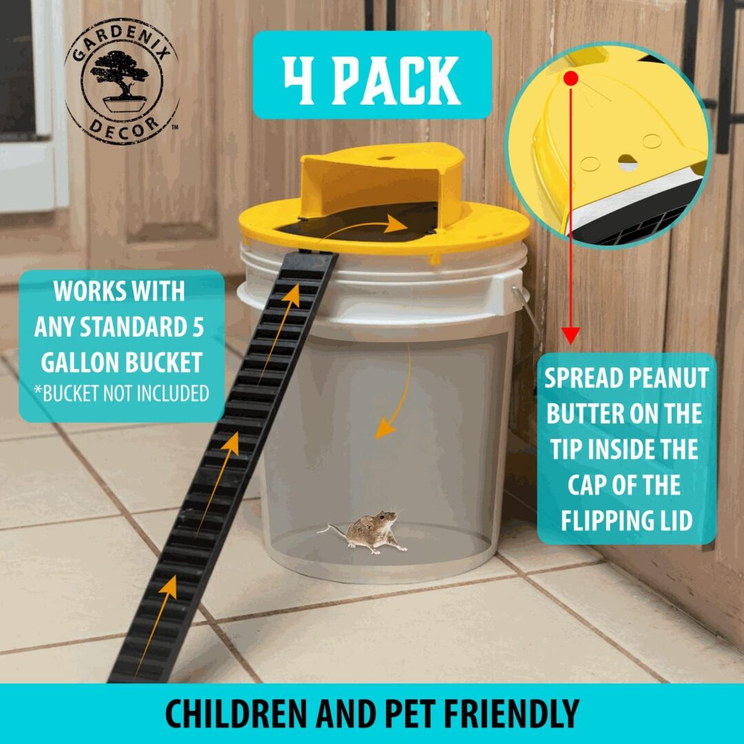 4-Pack Bucket Lid Mouse Trap - Image 3