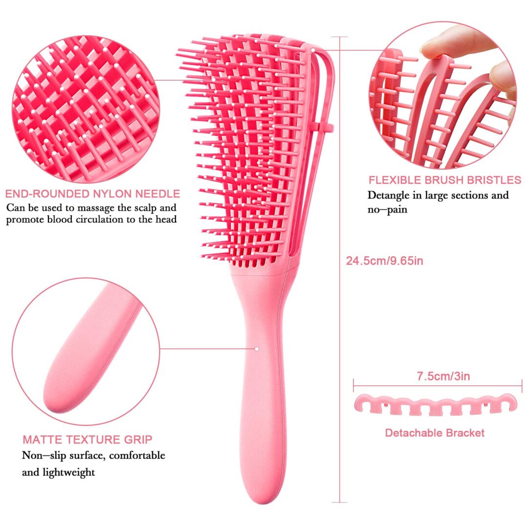 2 Pieces Detangling Brush for Afro America African Hair Textured 3a to 4c - Image 4