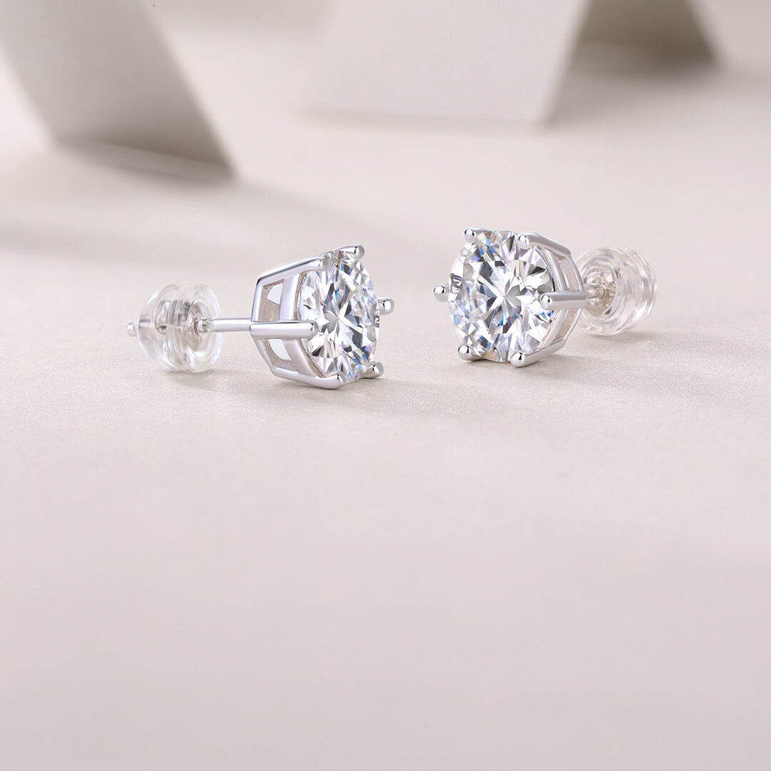 Years Quiet Good Luxury Fashion Diamond Earrings Stud Mosan Diamond Silver Jewelry - Image 3