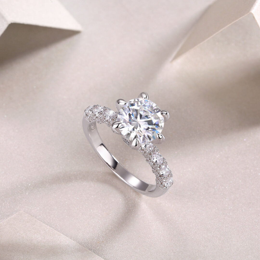 Lady Luck Diamond Ring Luxury Fashion Set Moissanite Silver Ring - Image 6