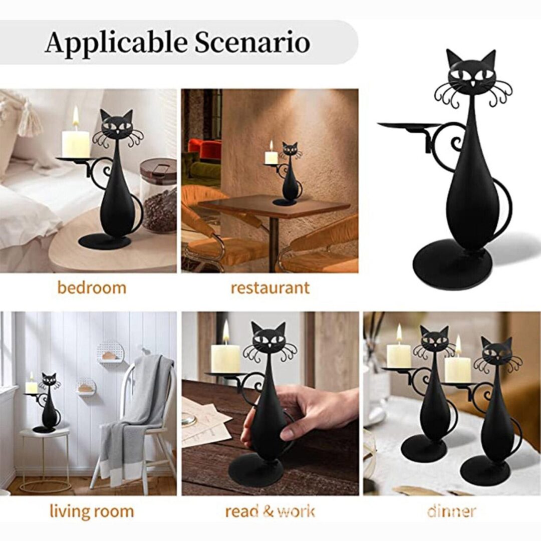 Black Cat Candle Holder - Image 7