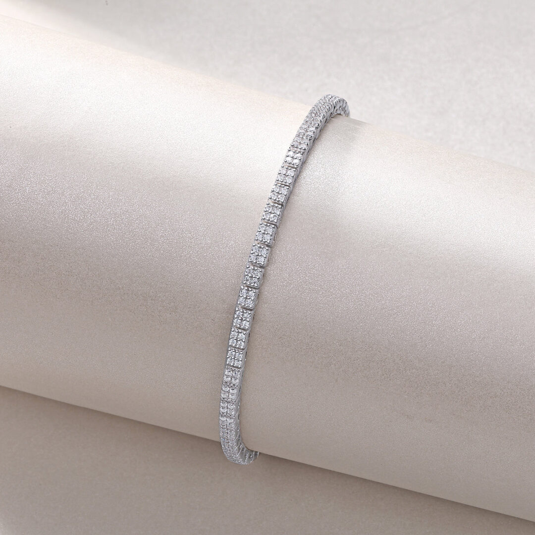 Piano Poet Luxurious Fashion Set Mosan Diamond S925 Silver Bracelet Rivaling Natural Diamonds - Image 2
