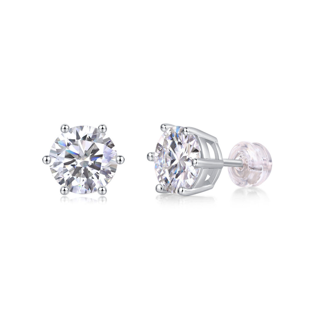 Years Quiet Good Luxury Fashion Diamond Earrings Stud Mosan Diamond Silver Jewelry - Image 2