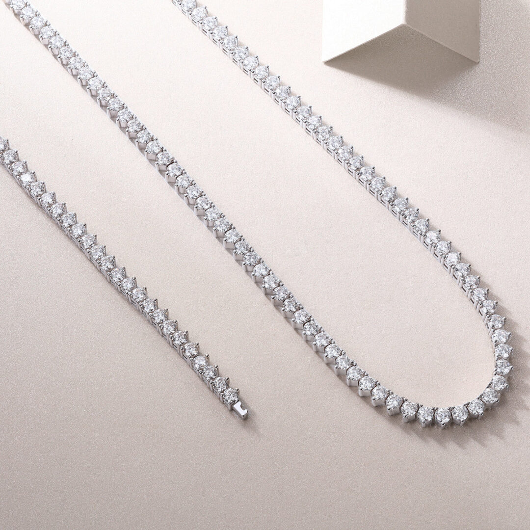 Solitude Luxury Fashion Set Mosan Diamond S925 Silver Necklace Rivaling Natural Diamonds - Image 3
