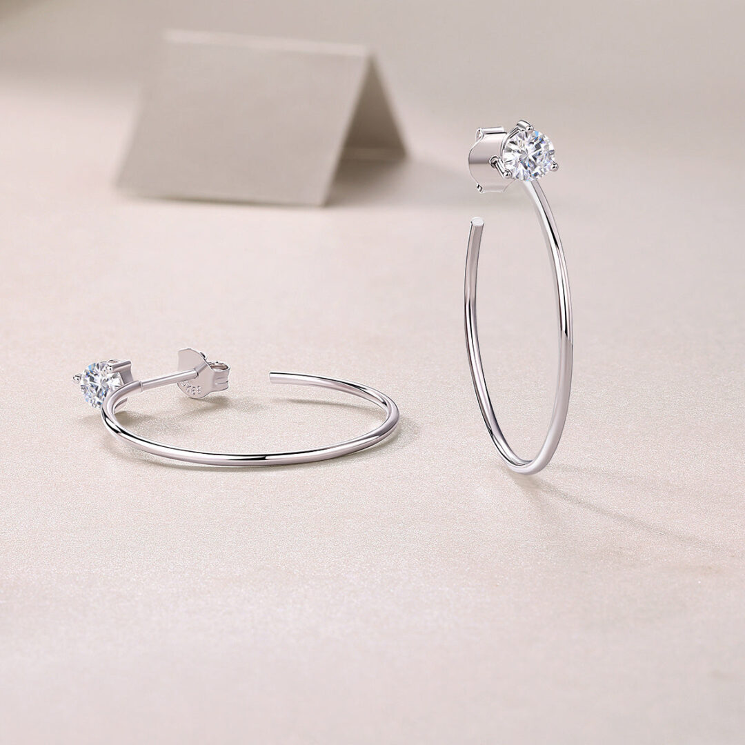 Graceful Afternoon Diamond Set Moissanite Silver Earrings Luxury Fashion Diamond Earrings Stud Earrings - Image 4