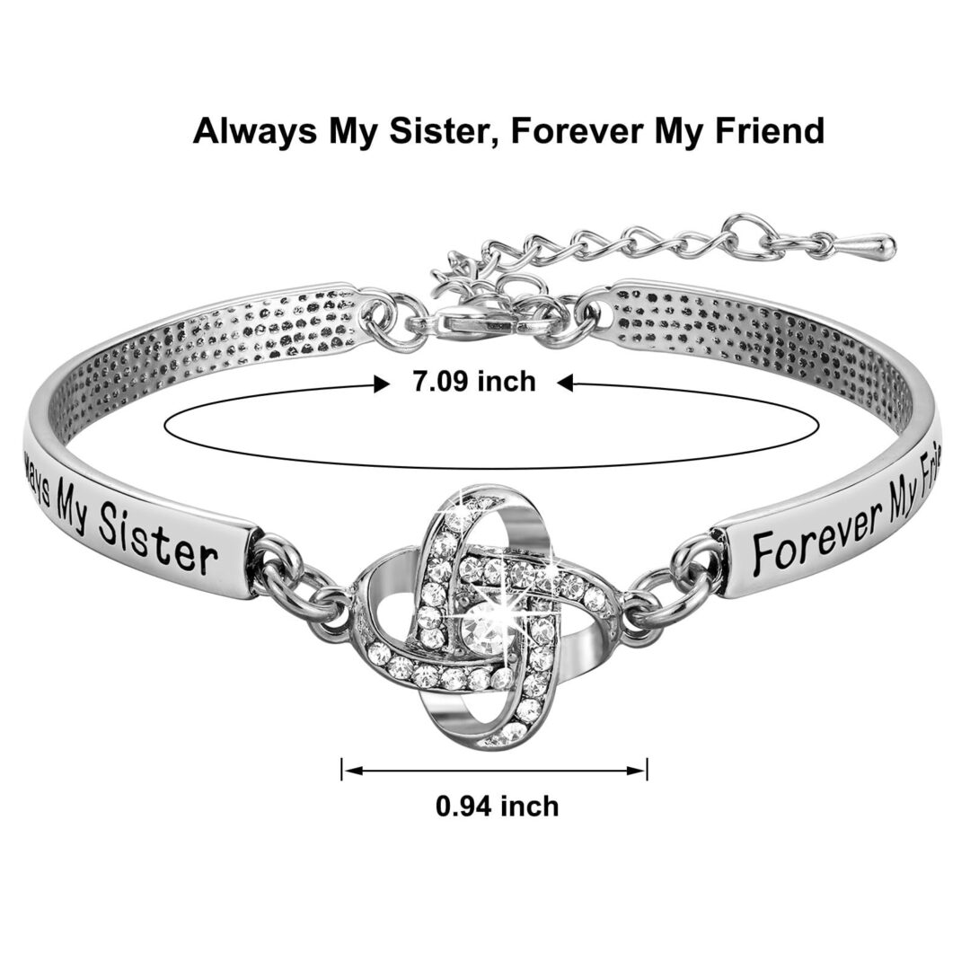 Sisters Friendship Theme Silver Bracelet - Image 10