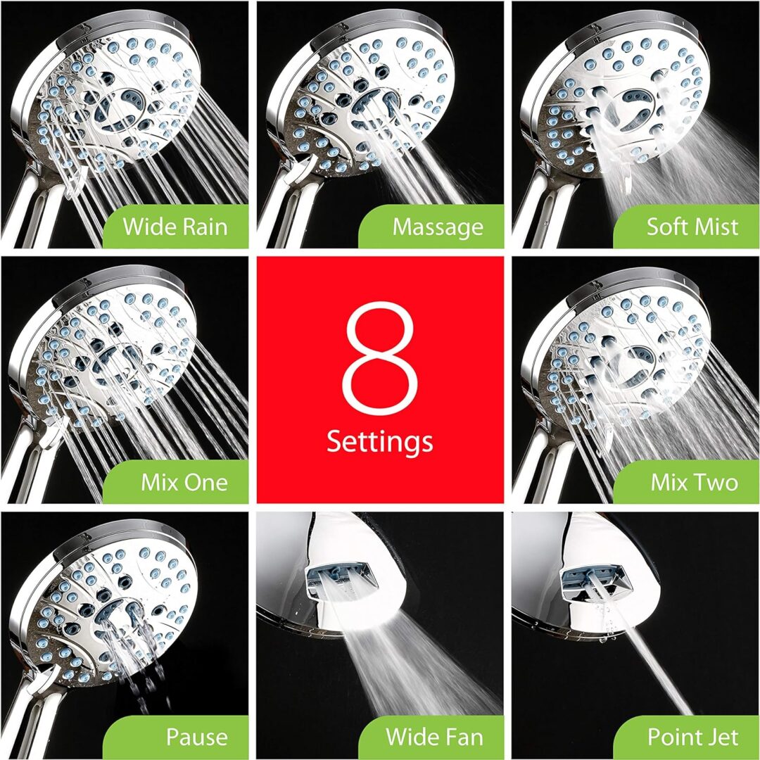Adjustable Pressure Handheld Shower Head With A Hose - Image 7