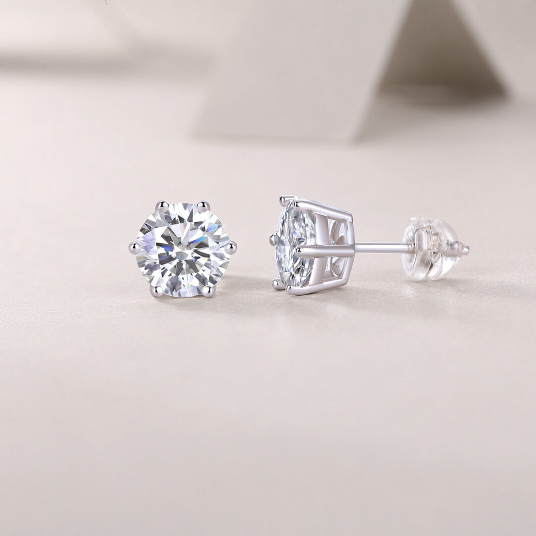 Years Quiet Good Luxury Fashion Diamond Earrings Stud Mosan Diamond Silver Jewelry - Image 4